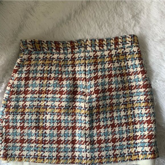 ANTHROPOLOGIE CREAM TWEED MINI SKIRT - Picture 5 of 11